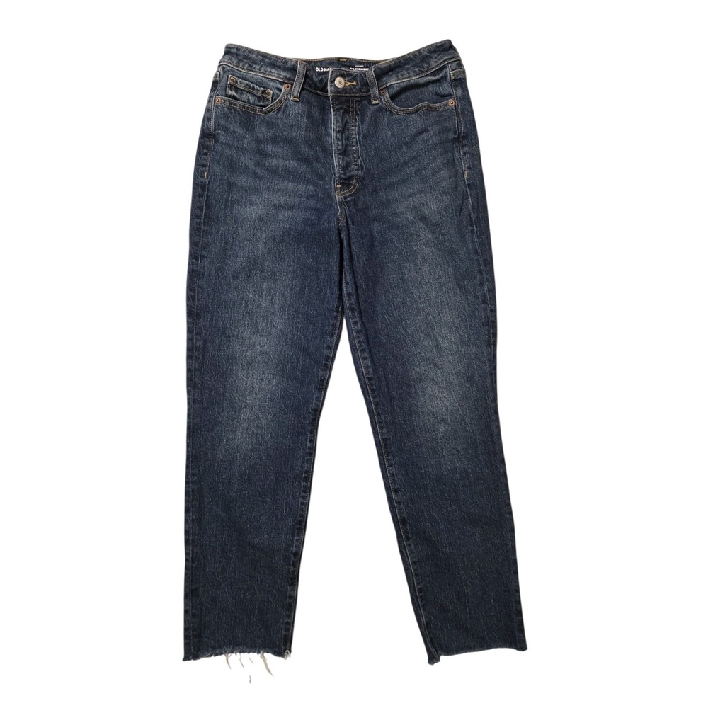 Old Navy High Rise OG Straight Button-Fly Raw-Hem Jeans 10 (30x28)
